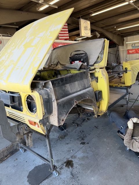 Front clip and hood pulled