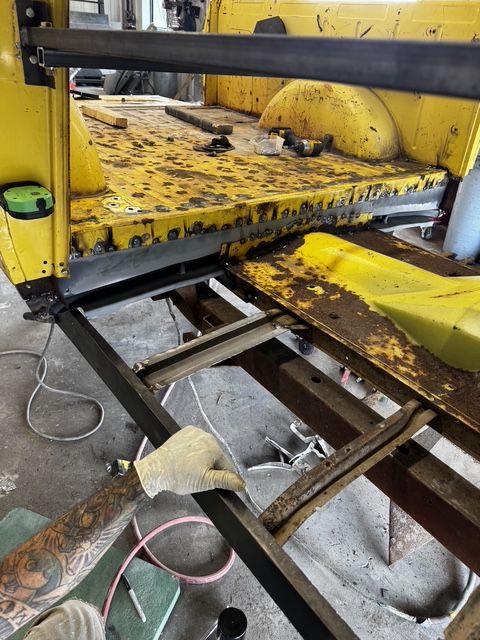 Old floor and rail out