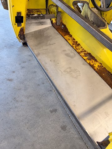 New floor pan fitted, driver's side