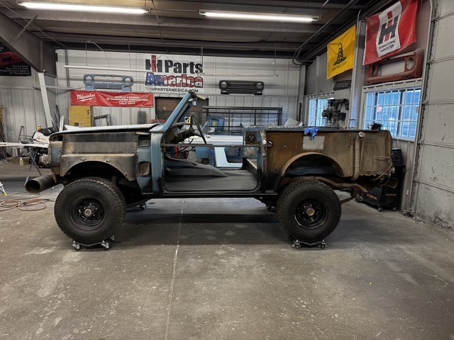 The Rock Scout II stripped down in the shop