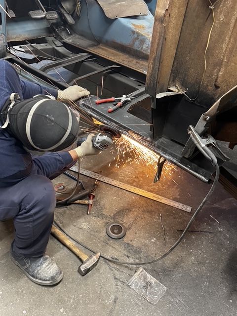 Grinding welds flat