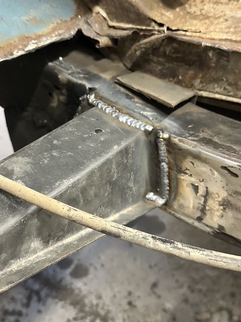 Support welded in and dressed