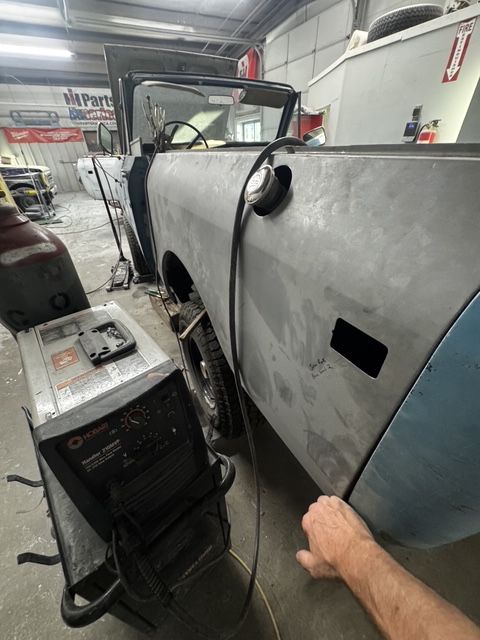 Welded, ground, and blocked