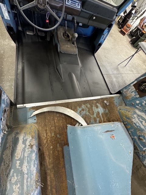 Cab opened up for the floor work