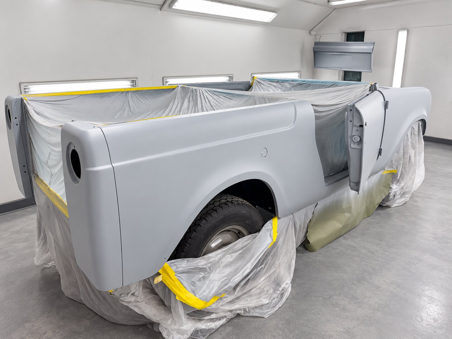 Rear three-quarter in primer